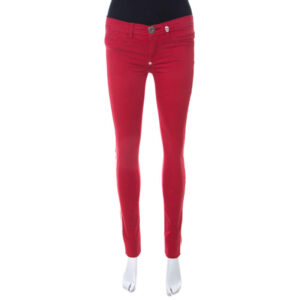 philipp plein devil's food red stretch cotton jegging xs