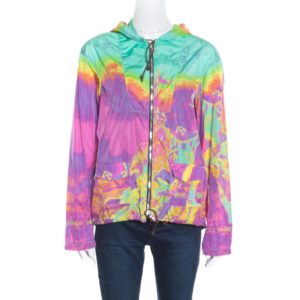 luxury-women-prada-sport-used-clothes-p163611-004 prada sport multicolor printed zip front belted hooded jacket m