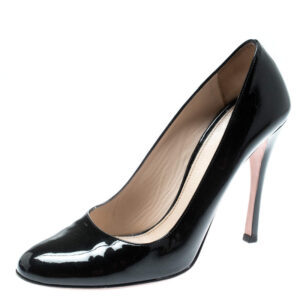 prada black patent leather pumps size 37.5