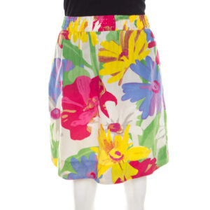 luxury-women-see-by-chloe-used-clothes-p207267-005 see by chloe mutlicolor floral print cotton silk gathered mini skirt m