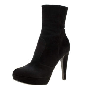 luxury-women-sergio-rossi-used-shoes-p174826-006 sergio rossi black suede platform ankle boots size 36.5