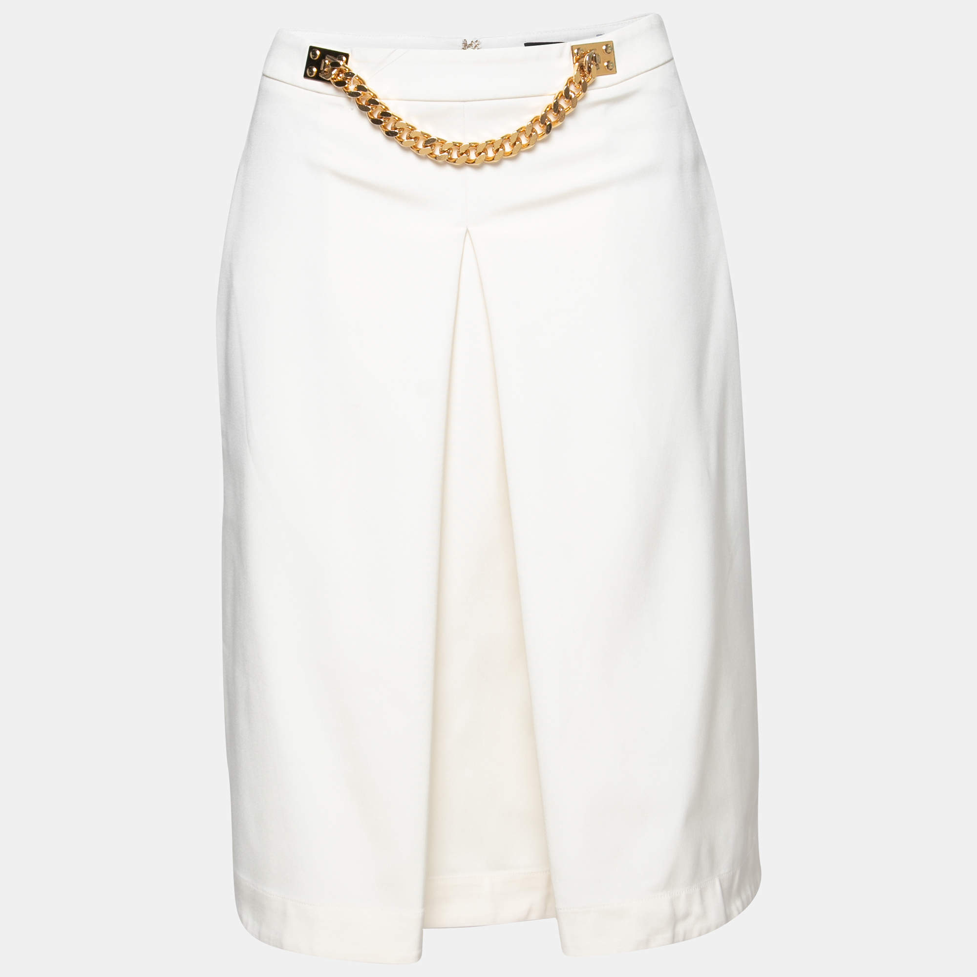 luxury-women-sophie-hulme-used-clothes-p212596-007 sophie hulme ivory stretch gabardine chain embellished inverted pleat front skirt m