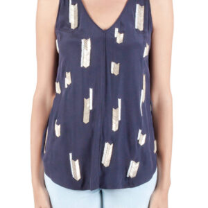 luxury-women-used-clothes-p203998-004 derek lam 10 crosby midnight blue embellsihed silk sleeveless high low top m