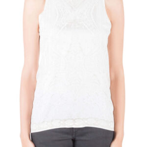 luxury-women-used-clothes-p204099-002 roberto cavalli off white mixed media printed silk racer back tank top m