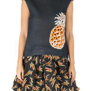 luxury-women-used-clothes-p212412-004 msgm indigo blue cotton knit pineapple applique sleeveless sweatshirt s