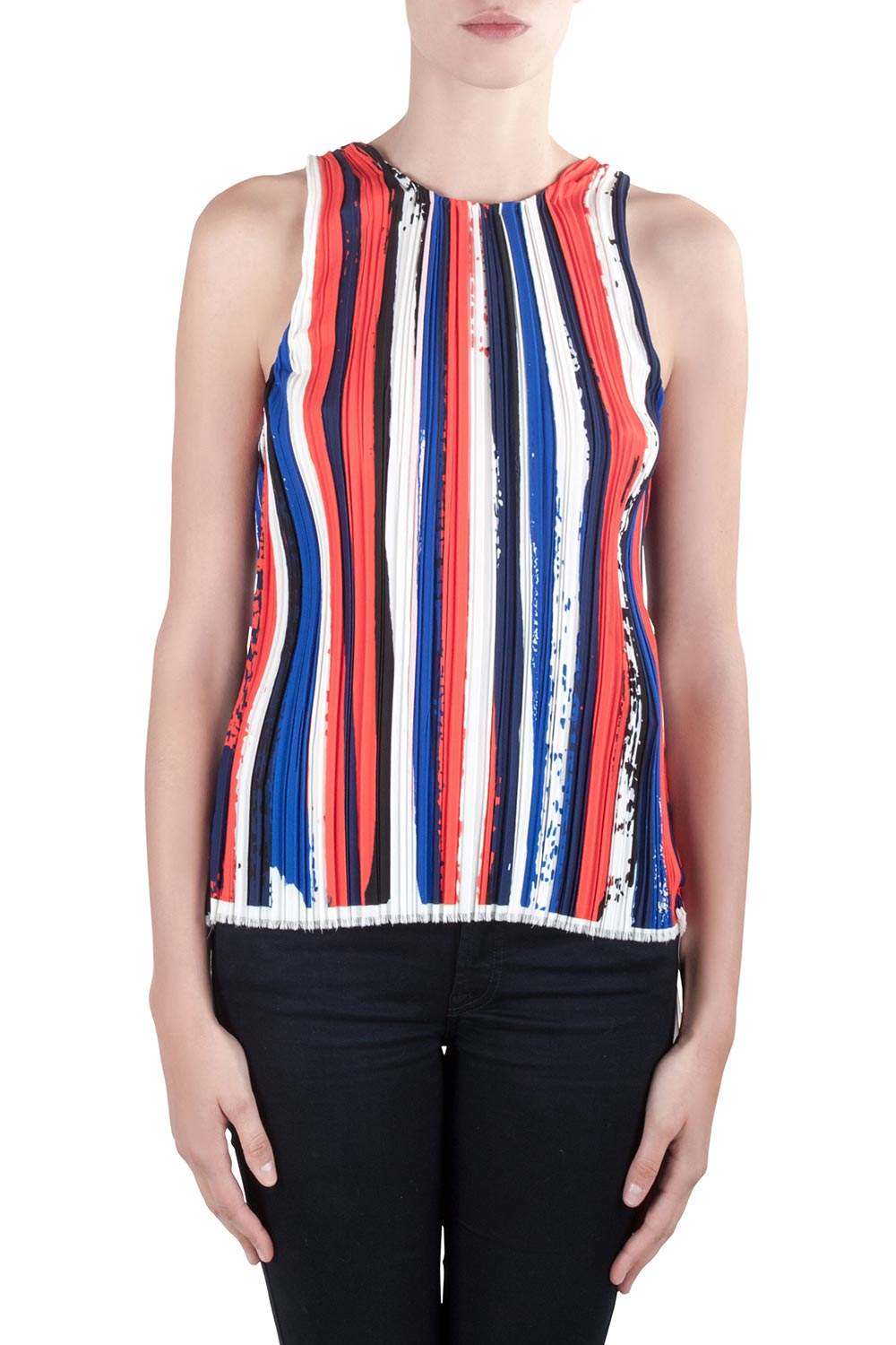 luxury-women-used-clothes-p212588-004 dion lee ii multicolor plisse striped knit sleeveless top m