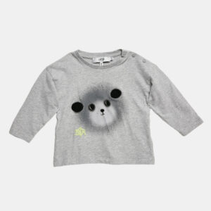 Baby Dior Grey Bear Print Cotton Long Sleeve T-Shirt 12 M