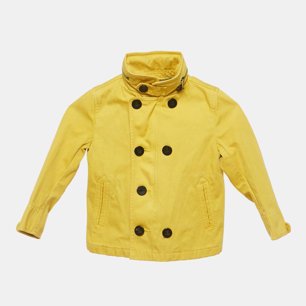 luxury-kids-burberry-used-boys-p1169679-004 Burberry Children Yellow Cotton Button-Up Jacket 4 Yrs