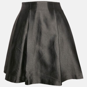 Burberry Kids Metallic Grey Gabardine Pleated Skirt 14 Yrs