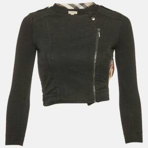 Burberry Kids Black Cotton Zip Up Jacket 8 Yrs