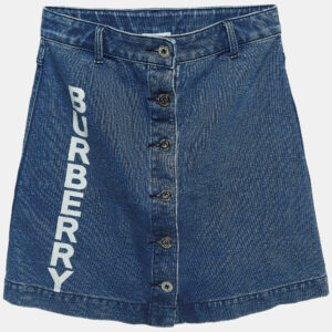 Burberry Blue Logo Print Denim Skirt (12 Yrs)