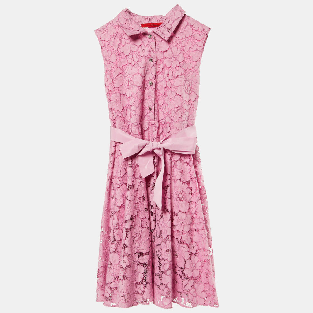 luxury-kids-ch-carolina-herrera-used-girls-p1152766-001 CH Carolina Herrera Kids Pink Lace Bow Detail Dress Size 10 Yrs