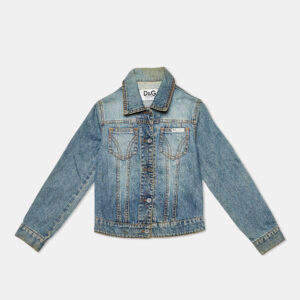 D&G Junior Blue Denim Studded Button Front Jacket 6 Yrs