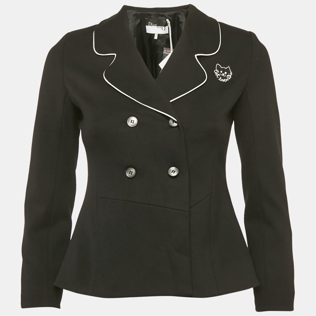 luxury-kids-dior-new-girls-p1169832-003 Dior Kids Black Crepe Tailored Blazer 12 Yrs