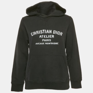 Dior Kids Black Printed Cotton Hoodie 13 Yrs