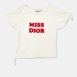 Christian Dior Kids Off-White Tufted Cotton Top 8 Yrs