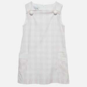 Christian Dior Kids Pink Checks Cotton A-Line Dress 6Yrs