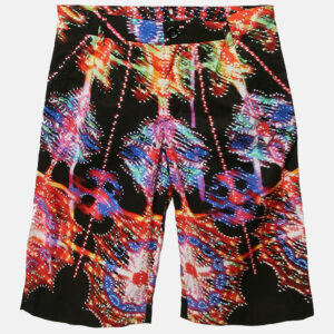 Dolce & Gabbana Kids Black Printed Cotton Bermuda Shorts 9/10 Yrs