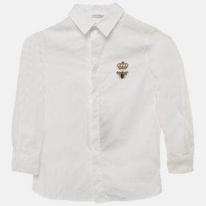 Dolce & Gabbana Kids White Cotton Long Sleeve Shirt 6 Yrs