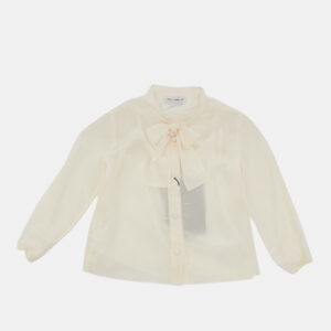 Dolce & Gabbana Kids Cream Silk Bow Detail 12-18 M