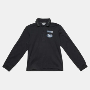 D&G Junior Black Cotton Applique Detail Polo T-Shirt 12 Yrs
