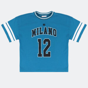 Dolce & Gabbana Kids Blue Printed Cotton T-Shirt 12-18 M