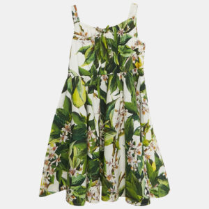 Dolce & Gabbana Kids Multicolor Floral Print Cotton Dress 3 Yrs