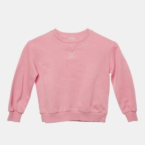 Dolce & Gabbana Kids Pink Cotton Crew Neck Sweatshirt 3 Yrs