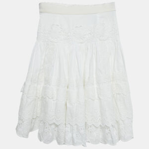 Dolce & Gabbana Kids White Broderie Anglaise Cotton Tiered Skirt 3 Yrs