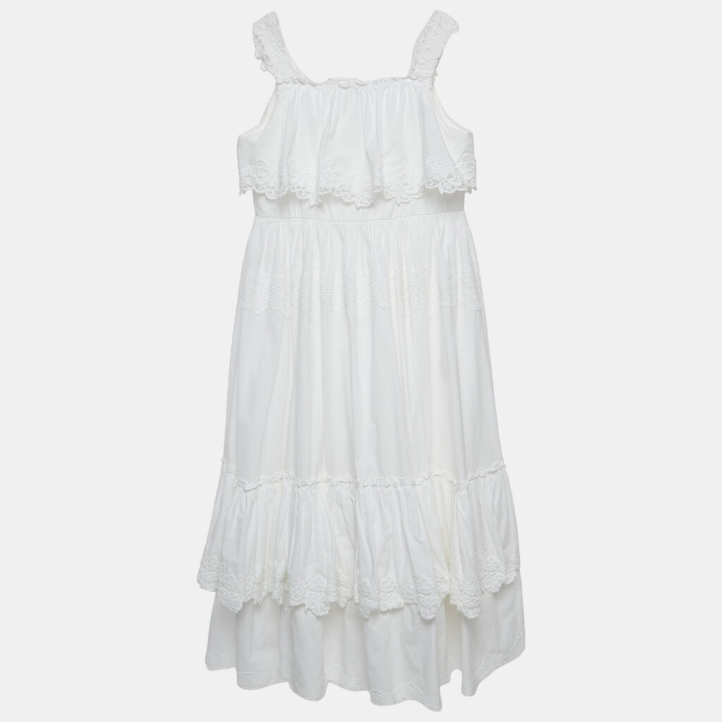 luxury-kids-dolcegabbana-used-girls-p922090-001 Dolce & Gabbana White Cotton Lace Trimmed Dress (11-12 Yrs)