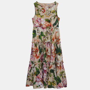 Dolce & Gabbana Pink Floral Printed Cotton Poplin Dress (11-12 Yrs)