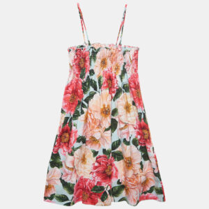 Dolce & Gabbana Blue/Multicolor Floral Printed Cotton Poplin Dress (11-12 Yrs)