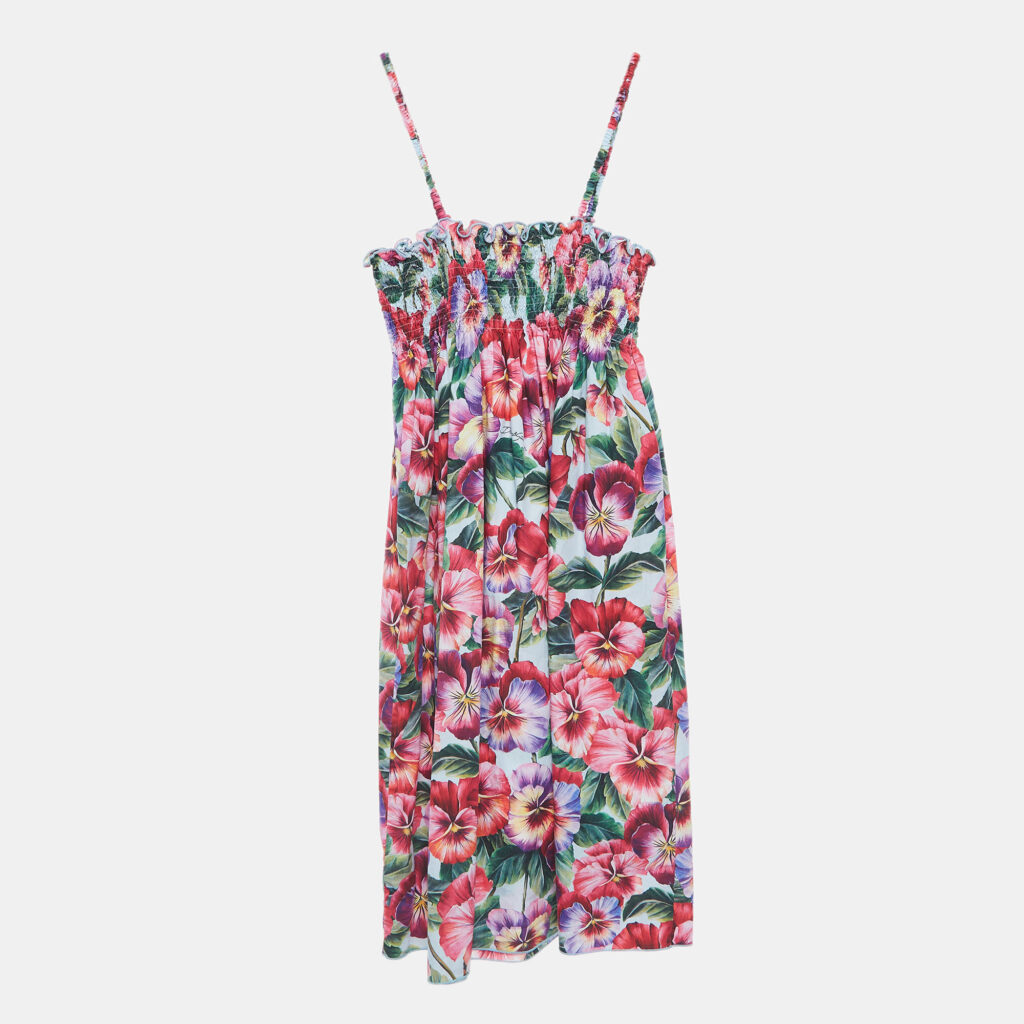 luxury-kids-dolcegabbana-used-girls-p922156-002 Dolce & Gabbana Multicolor Floral Printed Cotton Poplin Dress (11-12 Yrs)