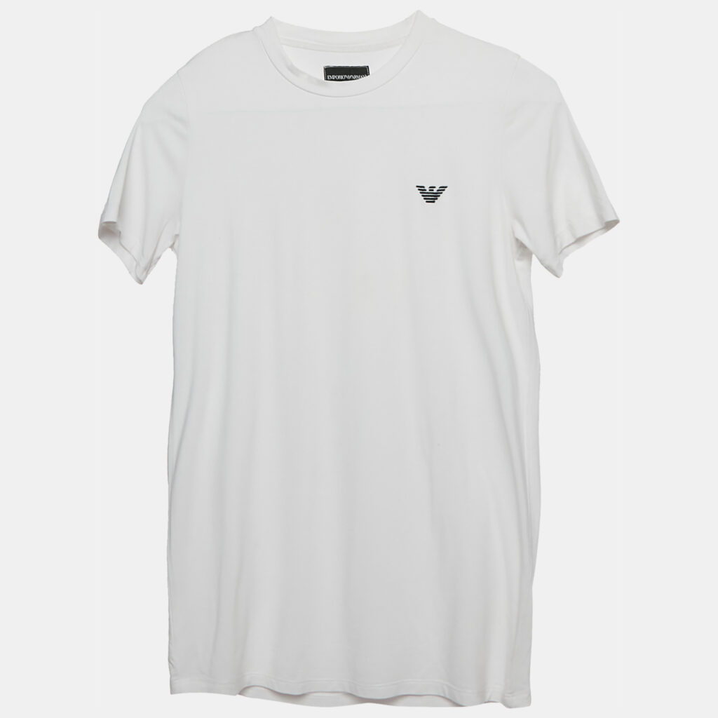 Emporio Armani Kids White Logo Embroidered Jersey T-Shirt 14 Yrs