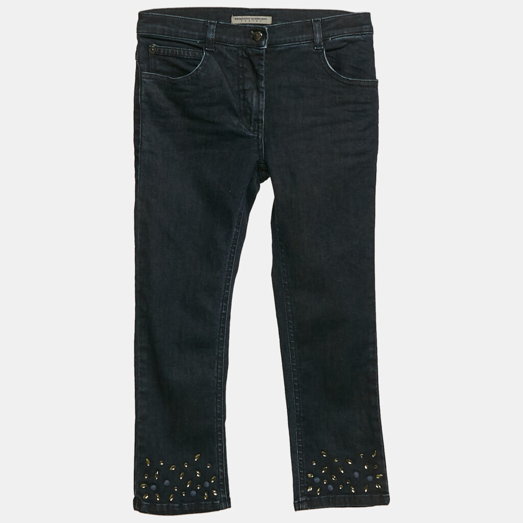luxury-kids-ermanno-scervino-new-girls-p1130123-002 Ermanno Scervino Junior Studded Denim Jeans 8 Yrs Waist 24"
