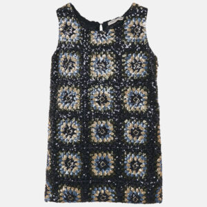 Ermanno Scervino Junior Navy Blue Sequin Sleeveless Dress 6 Yrs