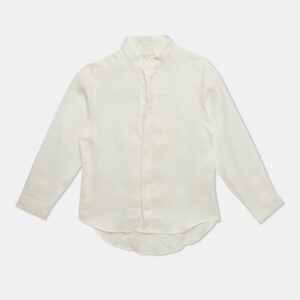 Fendi Kids White Linen Button Front Shirt 6 Yrs