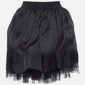 Givenchy Black Dotted Silk Tiered Skirt (10 Yrs)