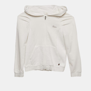 Gucci Kids White Cotton Zip-Up Jacket 8 Yrs