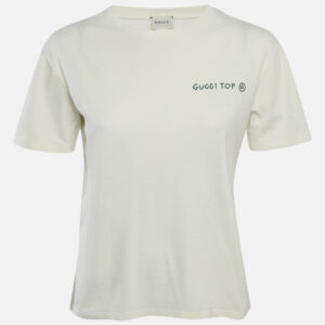 Gucci Off-White Printed Jersey Crewneck T-Shirt 12 Yrs