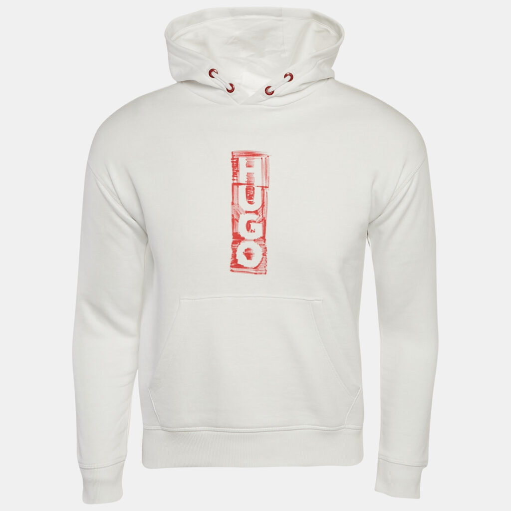 luxury-kids-hugo-boss-used-boys-p1144214-005 Hugo Boss Kids White Printed Cotton Hoodie 12 Yrs