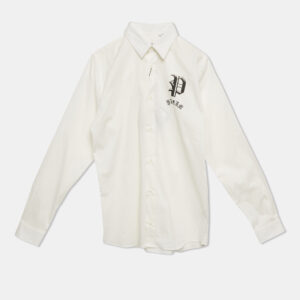 Philipp Plein Junior White Cotton Long Sleeve Shirt 12 Yrs