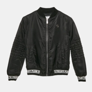 Philipp Plein Junior Black Nylon Zip-Up Jacket 10 Yrs