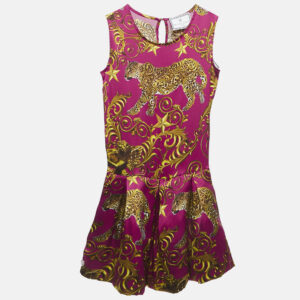 Phillip Plein Junior Pink Printed Silk Sleeveless Dress 12 Yrs