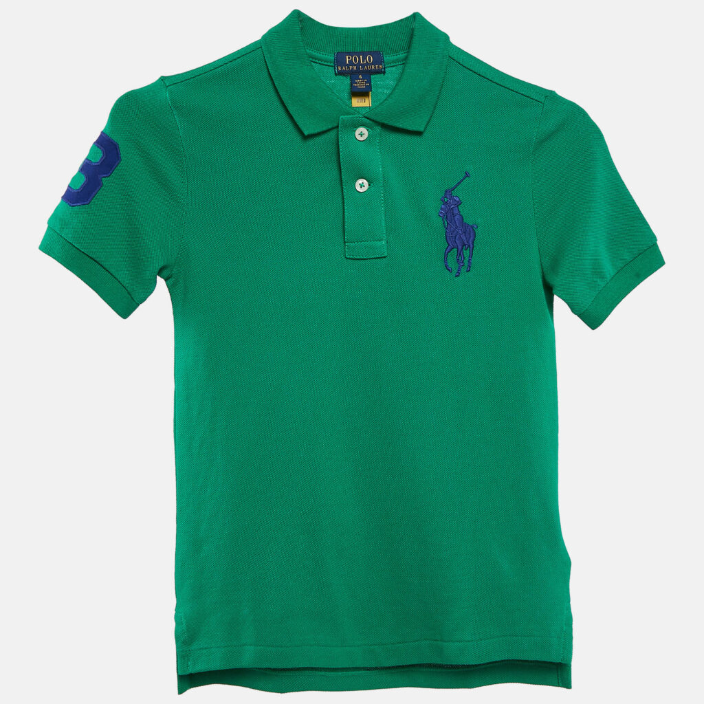 luxury-kids-polo-ralph-lauren-new-boys-p1100993-004 Polo Ralph Lauren Green Logo Embroidered Cotton Pique Polo 6 Yrs