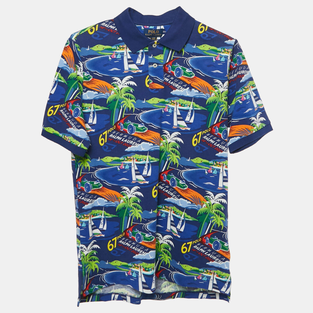 luxury-kids-polo-ralph-lauren-new-boys-p1129467-005 Polo Ralph Lauren Kids Blue/Multicolor Printed Cotton Polo T-Shirt XL (18-20)