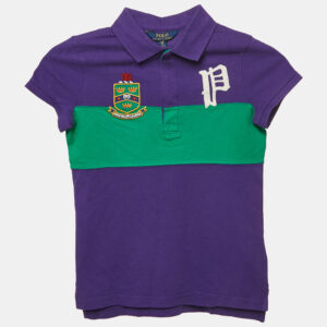 Polo Ralph Lauren Kids Purple/Green Applique Pique Polo T-Shirt 7 Yrs