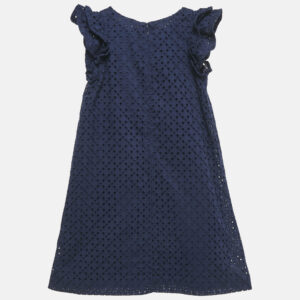 Polo Ralph Lauren Kids Blue Eyelet Cotton A-Line Dress 6 Yrs