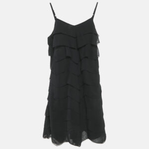 Polo Ralph Lauren Kids Black Crepe Ruffled Sleeveless Dress 12 Yrs