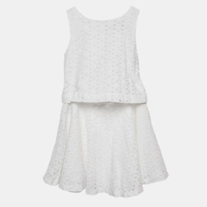 Polo Ralph Lauren Kids White Broderie Anglaise Cotton Skirt and Top Set 6 Yrs